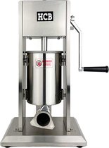 HCB® - Professionele Horeca Worstvuller - verticaal - 3 liter - RVS / INOX - Worstenmaker - Worstmachine - 40x22x57 cm (BxDxH) - 15 kg