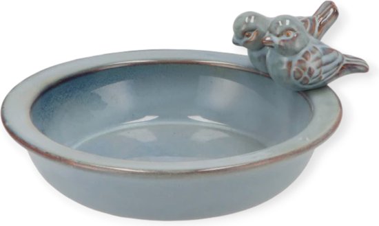 Daan Kromhout - Bird Bowl - Vogel drinkbak - Waterschaal - Vogelbad - Glazed Blue - 23x5 cm - Keramiek