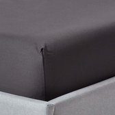 Homescapes Drap-housse uni Grand Bonnet 100 % coton égyptien 1000 fils coloris gris foncé 140 x 190 cm