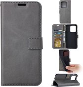 Bookcase Grijs Geschikt voor Apple iPhone 15 - portemonnee hoesje - ZT Accessoires