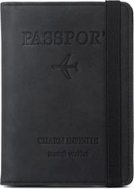 Paspoort Hoesje RFID - Reisportemonnee - Paspoorthouder - Pasjeshouder - Paspoorthoes - Travel Wallet - Anti Skim - Paspoorthouder Zwart