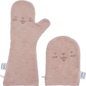 Nifty - Baby Shower Glove met washandje/Lange Washand - Washandjes - Baby Washandje - Combi deal - Blush