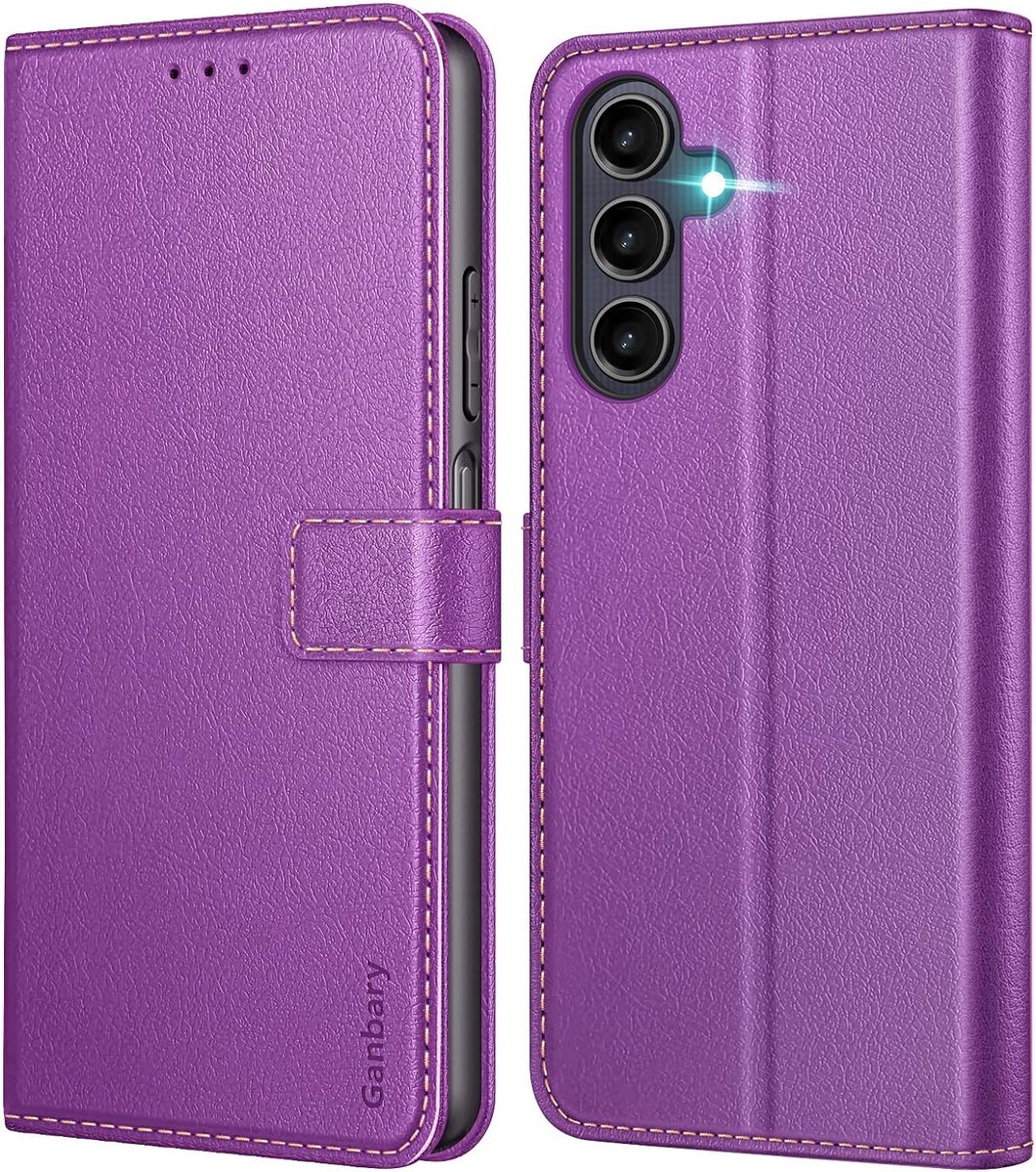 Geschikt voor Samsung Galaxy A25 5G - Portemonneevak - Flip Case - Book Case Hoesje - Paars