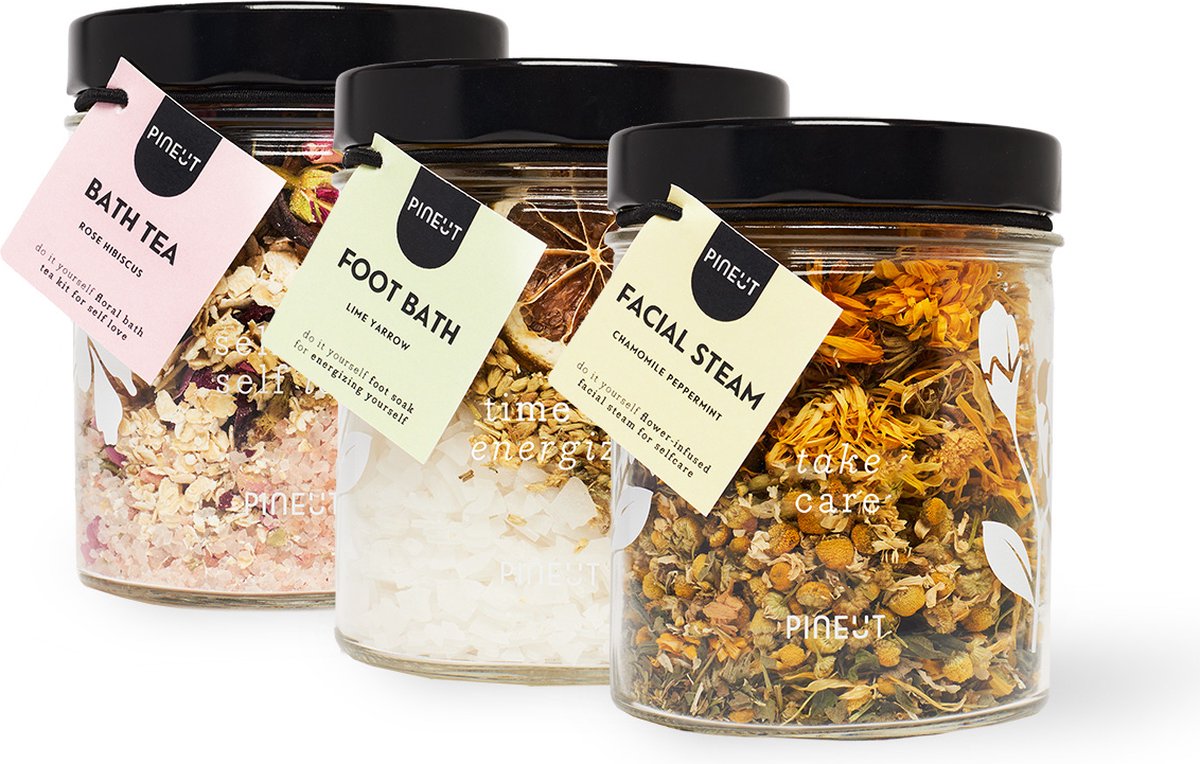 Goedkoopste Pineut ® Cadeau Vrouw - Cadeauset Vrouw - Home Spa - Facial Steam, Voetbad & Badzout - Cadeau voor Haar - Verwen Moment - Relax Cadeauset