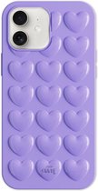 xoxo Wildhearts Heartbreaker Purple telefoonhoesje - Geschikt voor iPhone 12 - Heart case - Hoesje met hartjes patroon - Case met hart - verstevigde backcover - Paars