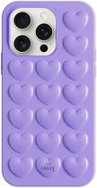 xoxo Wildhearts Heartbreaker Purple telefoonhoesje - Geschikt voor iPhone 15 Pro Max - Heart case - Hoesje met hartjes patroon - Case met hart - verstevigde backcover - Paars