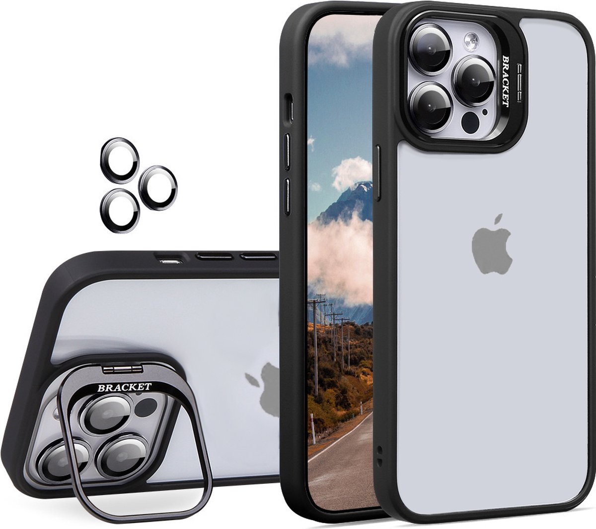 Telefoonhoesje voor Apple iPhone 14 – Zwart – Uitklapbaar Standaard