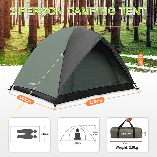 Tente de Camping - 1 Personne - Etanche - Sac De Transport HB066 - Sport