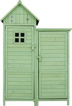 Bol.com Merax Tuinkast - Gereedschapskast - Gereedschapsschuur met PVC Dak - Groen aanbieding