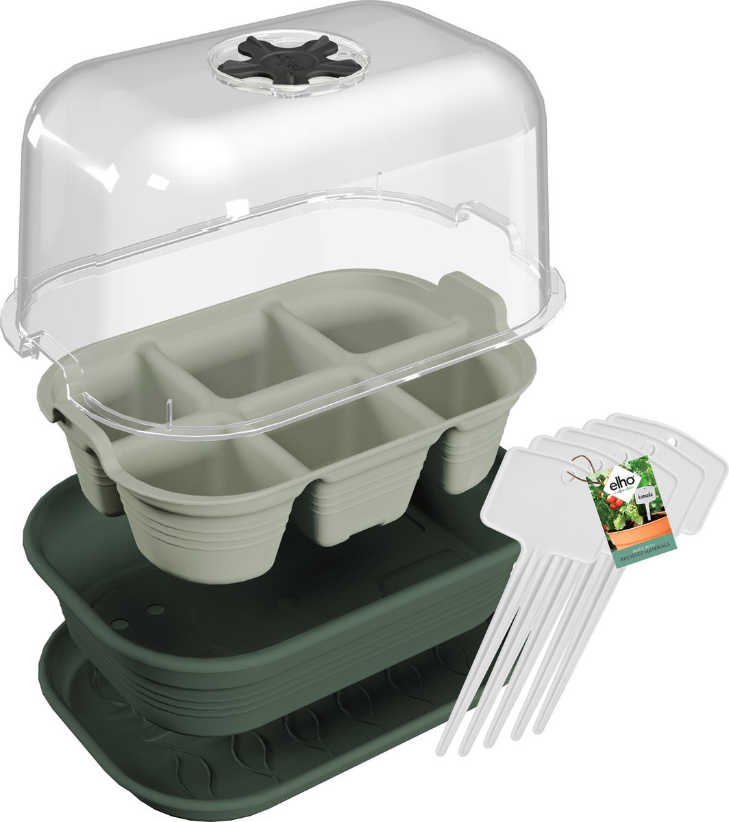 Elho Green Basics Kweekset - Complete Kweekset voor Binnen en Buiten - 100% Gerecycled Plastic - Multicolour