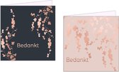Bedankkaarten - Set van 12 x gevouwen bedankkaart - 14 cm x 14 cm - Inclusief envelop