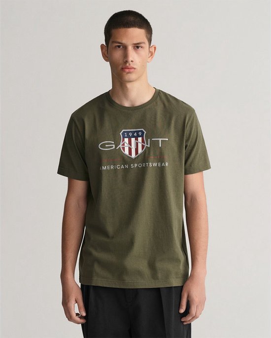 Gant Archive Shield Regular Fit T-shirt Met Korte Mouwen Groen XL Man