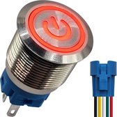 Pressostat métallique ProRide® 12V ON-OFF avec câble de connexion - 19mm - Interrupteur marche/arrêt - Anti-éclaboussures - 12V/24V - Indication LED Rouge