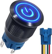 Pressostat métallique ProRide® 220V ON-OFF avec câble de connexion - 16 mm - Interrupteur marche/arrêt - Anti-éclaboussures - Indication LED Blauw
