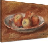 Appels - Pierre-Auguste Renoir wanddecoratie - Appels wanddecoratie - Schilderij op canvas Fruit - Muurdecoratie industrieel - Canvas schilderij woonkamer - Woonaccessoires 100x75 cm