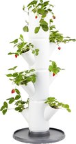 Gusta Garden - Sissy Strawberry - Plantes de Fraises - Sac de Fraises - Boîte de Culture - Table de Culture - Tour de Plantes à 4 Niveaux - Wit