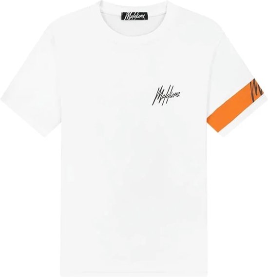 Malelions captain t-shirt 2.0 in de kleur wit.