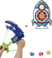 FEMUR Boogschiet-set - Boogschieten voor Kinderen - Kinderspeelgoed - Spelend Leren - Pijl en Boog Speelgoed - Montessori - Inclusief Boog, Doel en Balletjes - Raket