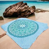 2 persoons strandlaken - Groen - groot strandkleed - Mandala - Dun textiel - Lindian style