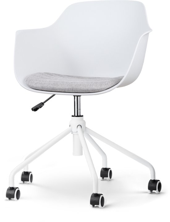 Nout-Liz bureaustoel wit met zitkussen - wit onderstel