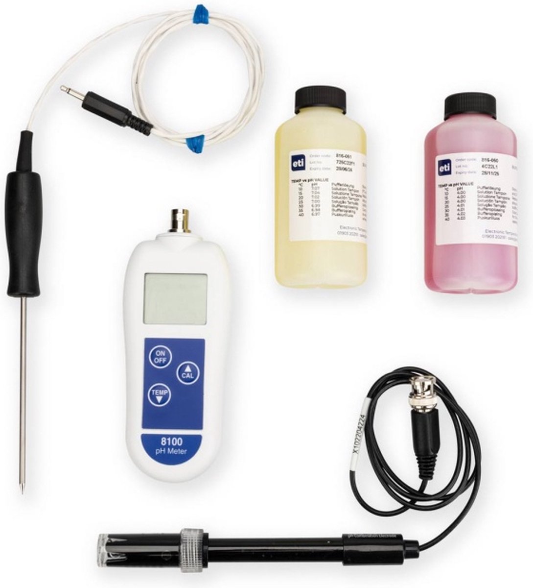 ETI - 8100 pH Meting Kit - Met Temperatuurcompensatie - Professioneel & Betrouwbaar - Sushi Rijst & Brouwen