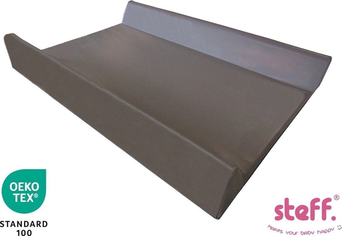 Goedkoopste steff - aankleedkussen - met opstaande randen 70x50 cm - bruin taupe - kwaliteitslabel OEKO-TEX standard 100