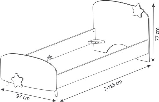 CBA - Kinderbed Stellar 90 x - 90x200 - Multicolor