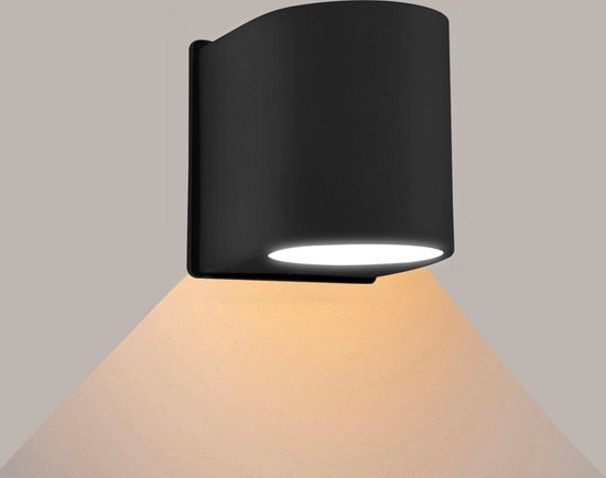 Ledmatters - Wandlamp Zwart - Down - Dimbaar - 4 watt - 345 Lumen - 3000 Kelvin - Wit licht - IP65 Buitenverlichting