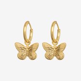 Essenza Butterfly Charm Earrings Gold
