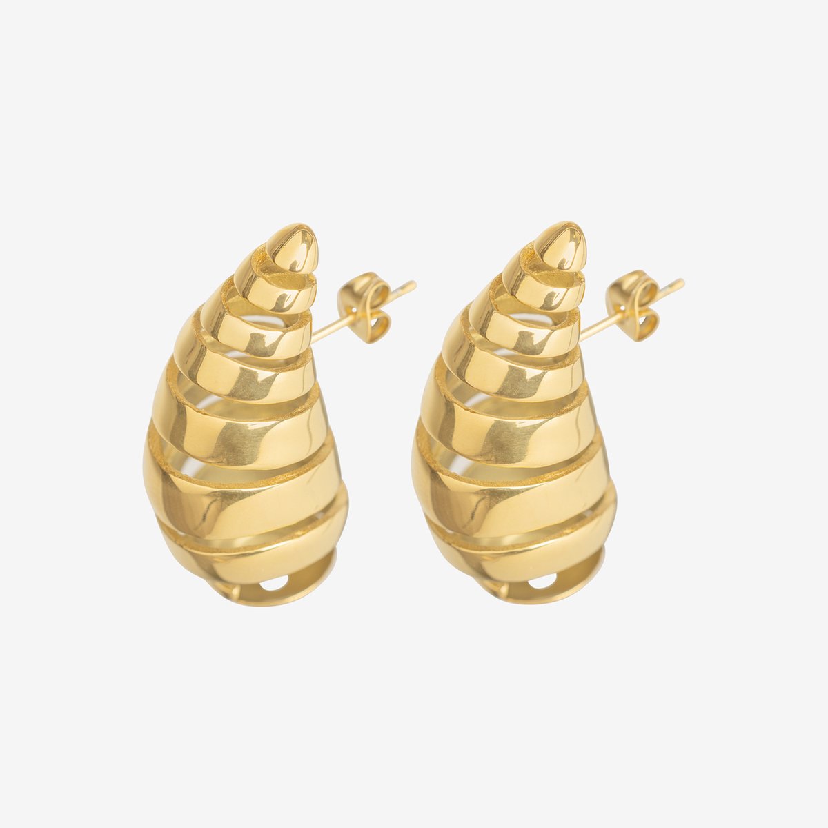 Essenza Twisted Large Teardrop Earrings Gold