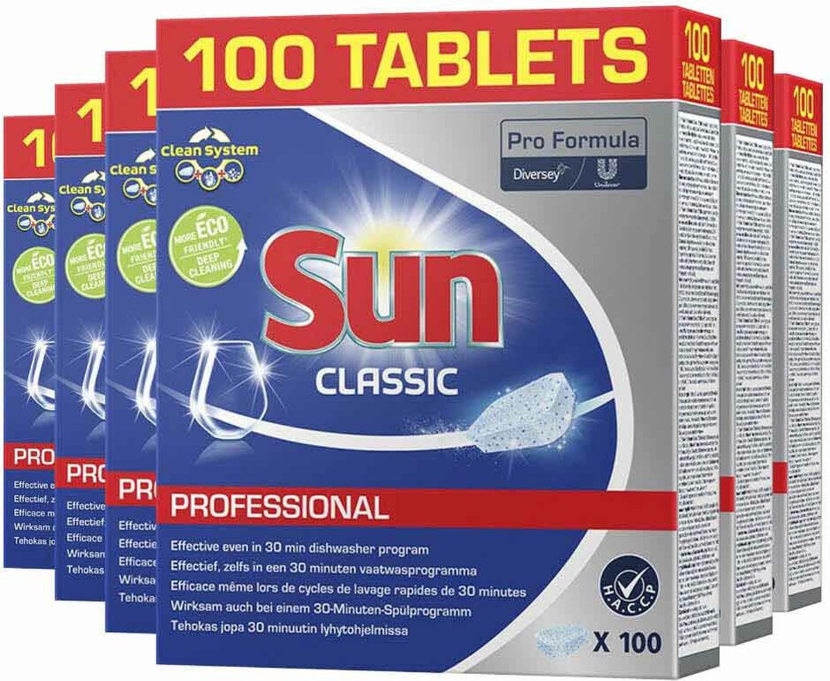 Goedkoopste 6x Sun Professional Vaatwastabletten Classic Pro Formula 100 stuks