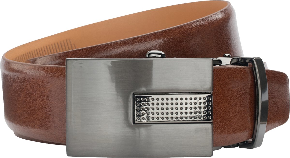 LINDENMANN leren heren riem - cognac