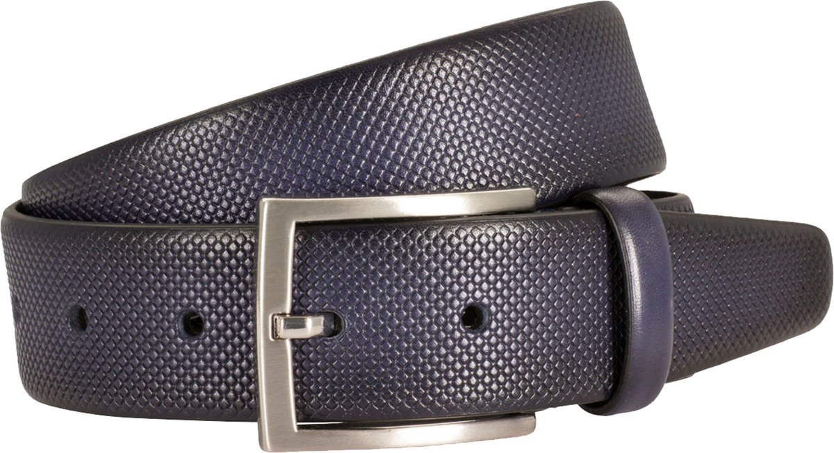 LINDENMANN leren heren riem - marineblauw
