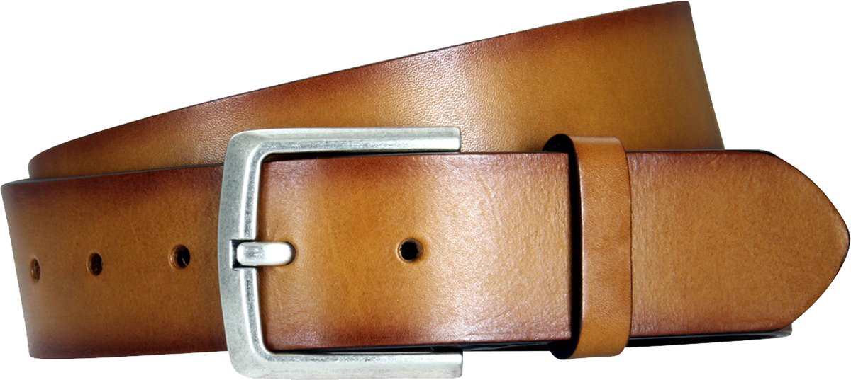 LINDENMANN leren heren riem - cognac