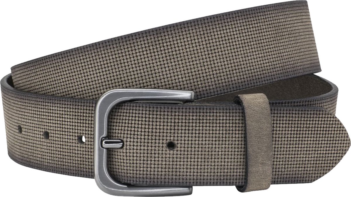 LINDENMANN leren heren riem - grijs