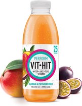 VITHIT Boisson Vitaminée - Boisson gazeuse - Perform - Faible teneur en sucre - Mango + Fruit de la Passion - 12 x 50cl - Pack économique
