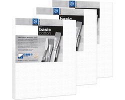 Van Beek Basic Cotton Schildersdoek 40X50Cm Set 3 Stuks