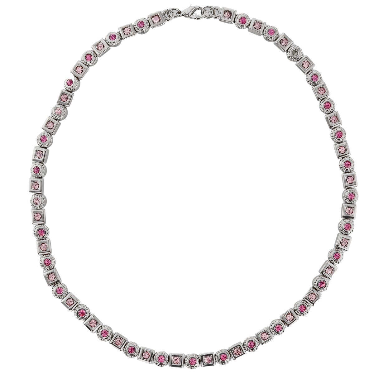 Behave - Klassieke Elastische Ketting met Roze Stenen