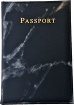 Descent | Paspoorthoes | Marmerlook zwart - Reisartikelen - beschermhoes - Paspoortmap