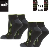 2 paires - Chaussettes de sport Puma Performance Quarter Training Chaussettes de course - Taille 39-42 - Unisexe - Zwart