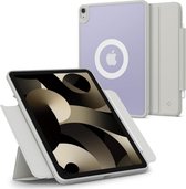 Spigen AirSkin Hoes Geschikt voor iPad Air 10.9 (2022/2020) - Book Case met Standaard - Sleep/Wake Functie - Magnetisch Uitneembaar - Grijs