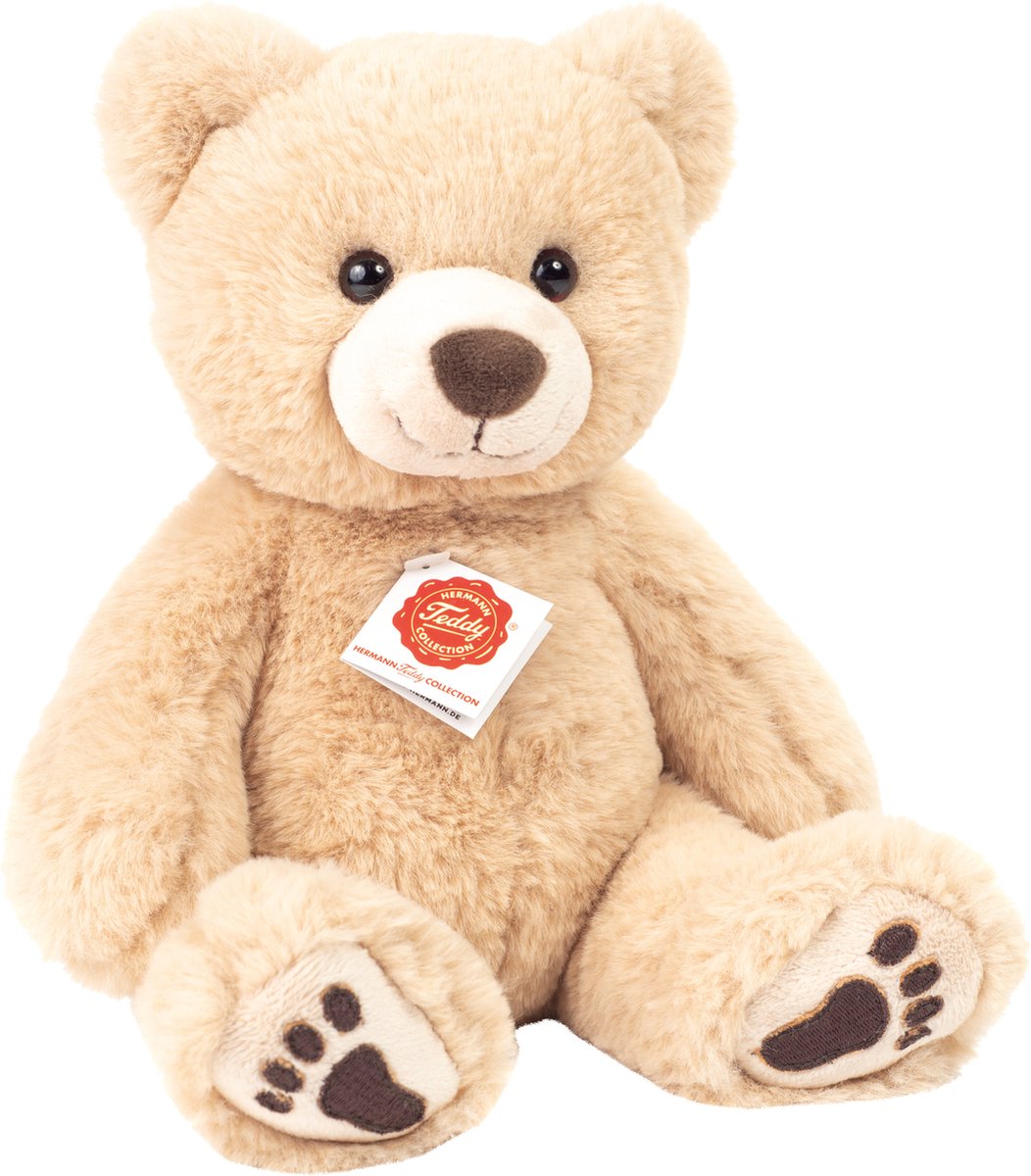 Hermann Teddy Knuffeldier beer Mikai - zachte pluche stof - premium kwaliteit knuffels - beige - 31 cm - Beren