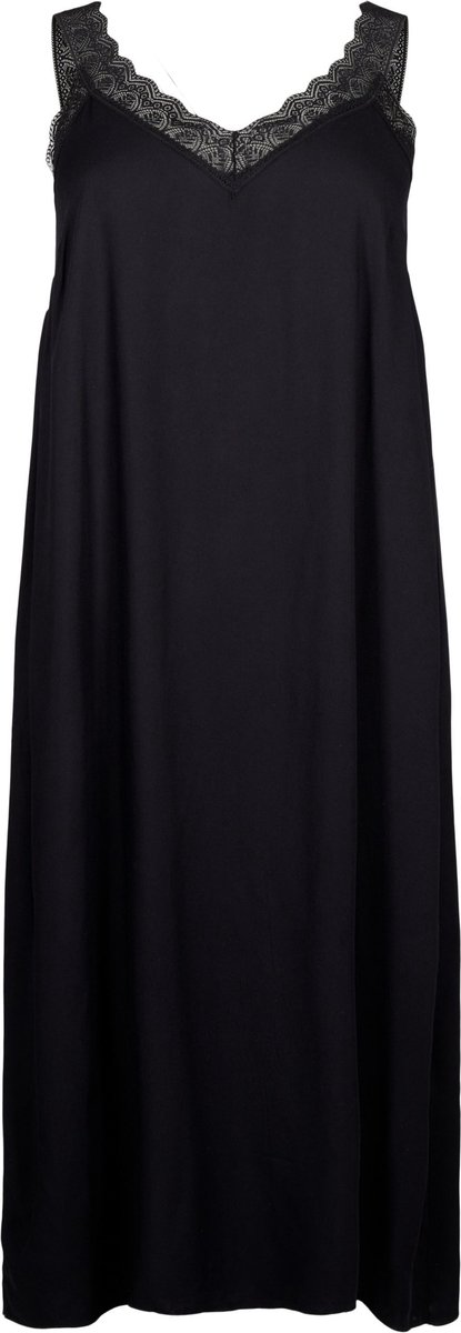 ZIZZI CABALI, S/L, MIDI DRESS Dames Jurk - Black - Maat S (42-44)
