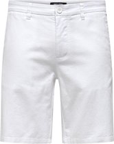 Only & Sons Broek Onsmark 0011 Cotton Linen Shorts No 22024940 White Mannen Maat - XL