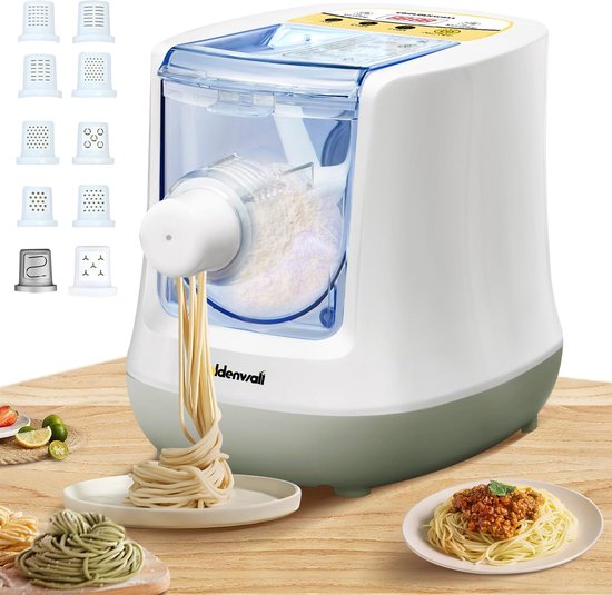 CGOLDEMWALL Automatische Pasta Maker Machine Elektrische, Digitale Bediening met 12 Vorm Schijven voor Zelfgemaakte Noedels