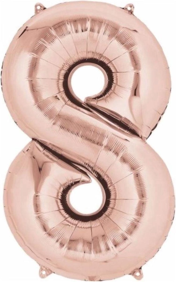 Cijfer Ballonnen Ballon Cijfer 8 Verjaardag Versiering Feest Helium Ballonnen Cijferballon Folieballon Rosegoud Xl Formaat