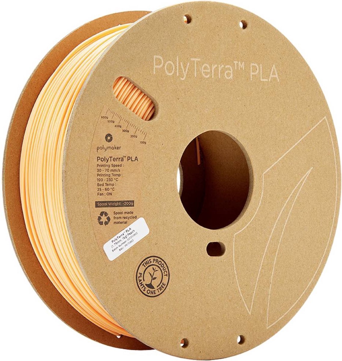 Polymaker Polyterra PLA filament 1.75 mm - 1 kg - Peach