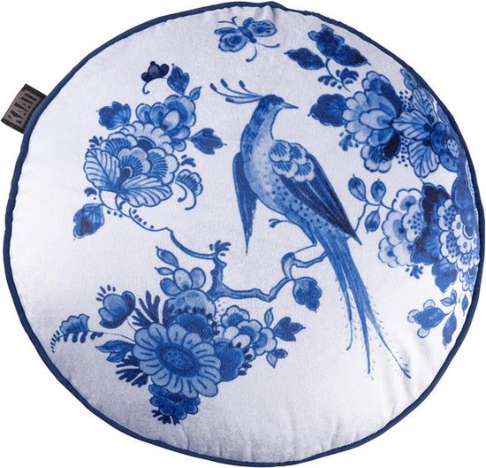 KAAT Amsterdam Sierkussen Oiseau Blue - Blauw - 40 x 40 cm