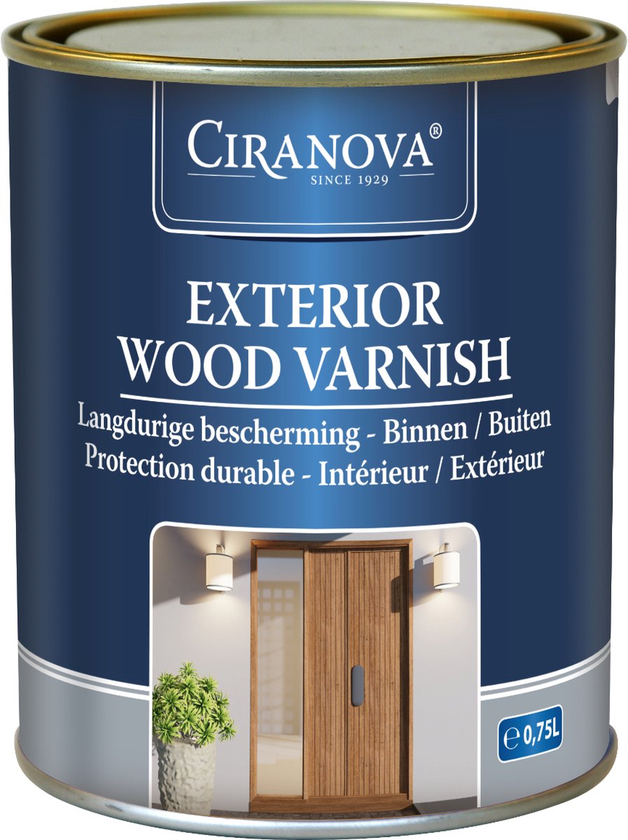 Ciranova Exterior Wood Varnish - 750 ml - Transparant - Mat - Houtvernis