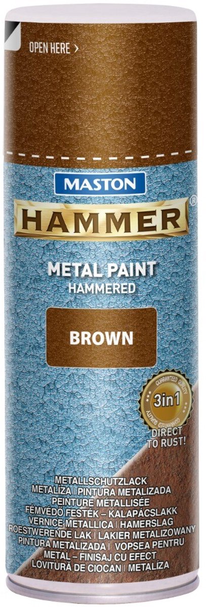 Maston Hammer - metaalverf - bruin - hamerslag - spuitverf - 400 ml - spuitbus verf